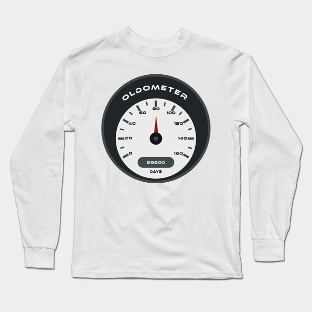 80th birthday oldometer Long Sleeve T-Shirt by Boss creative